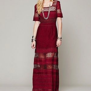 Free People Mix in the Crochet Lace Maxi dress
